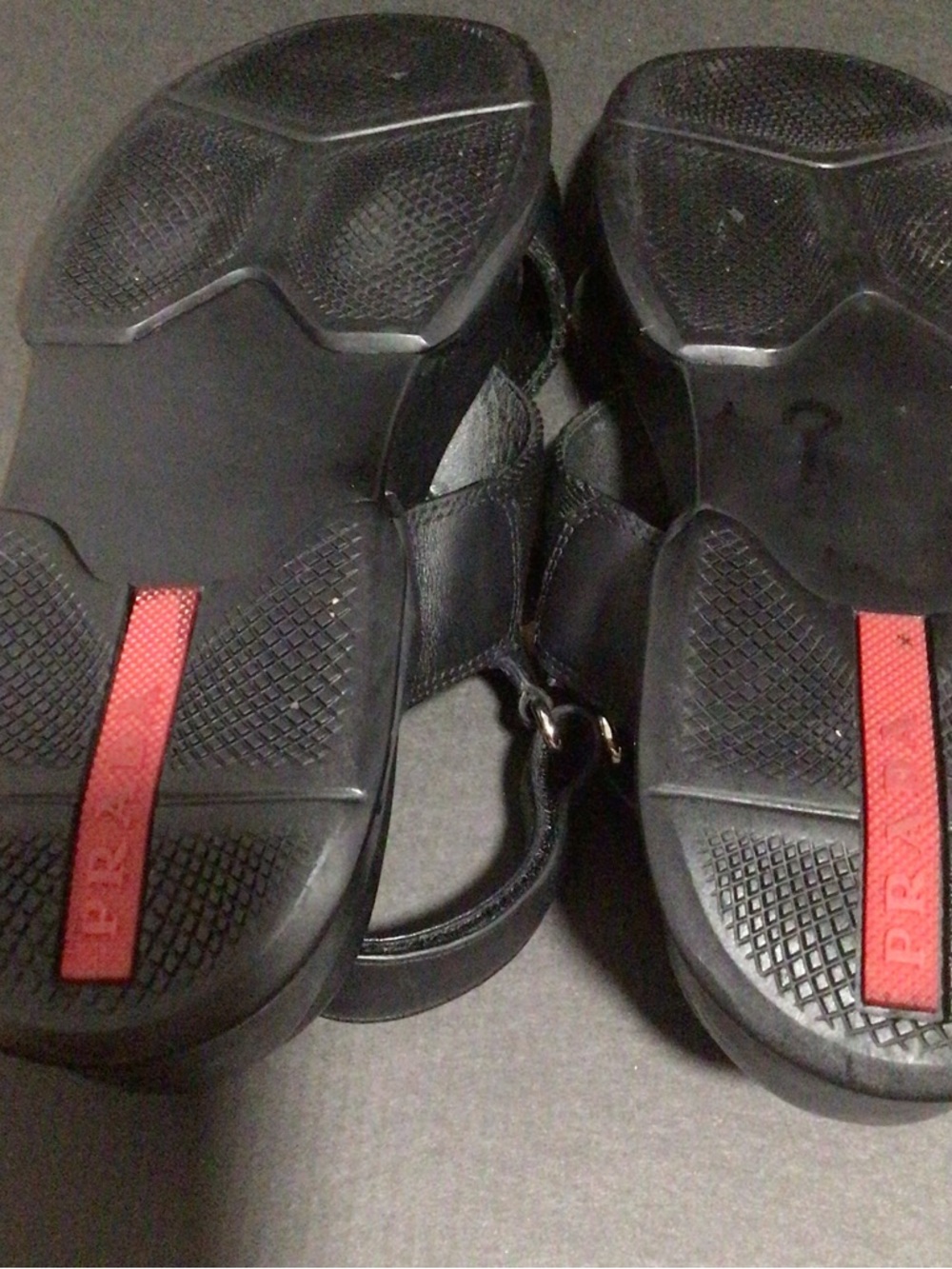 Prada Black Cross-Strap Slingback Sandals. Size 6.5 - Picture 5 of 7